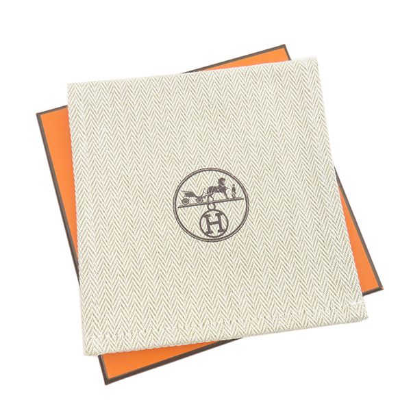 Hermes Key Holder Mobil H Metal Leather Silver and Brown Unused Charm [box