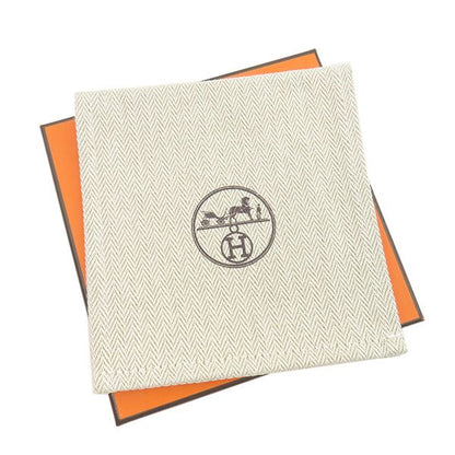 Hermes Key Holder Mobil H Metal Leather Silver and Brown Unused Charm [box