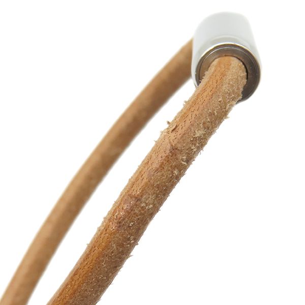 Hermes Key Holder Mobil H Metal Leather Silver and Brown Unused Charm [box