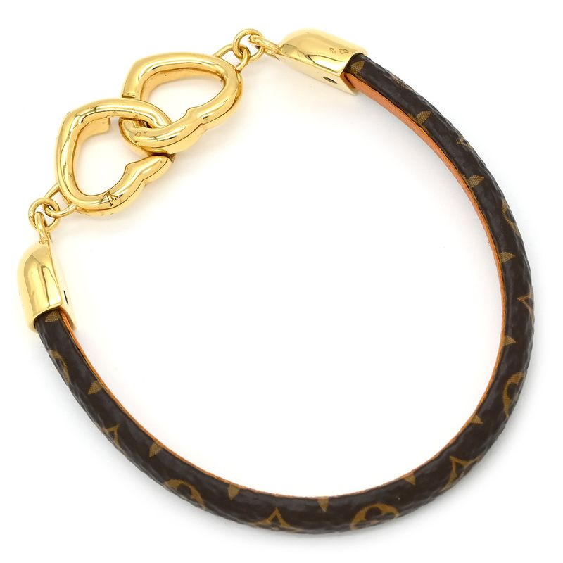 Louis Vuitton Bracelet Say Yes Monogram Canvas Monogram Gold Hardware Brown