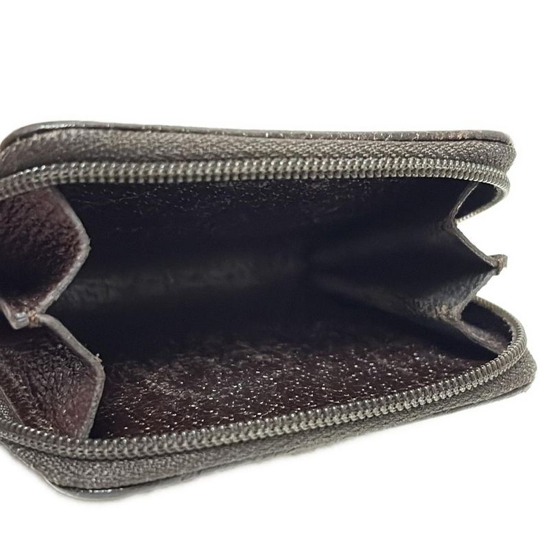 Gucci Coin Case Metal Bar GG Pattern 115255 Beige And Dark Brown Round Zipper
