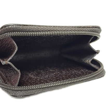 Gucci Coin Case Metal Bar GG Pattern 115255 Beige And Dark Brown Round Zipper