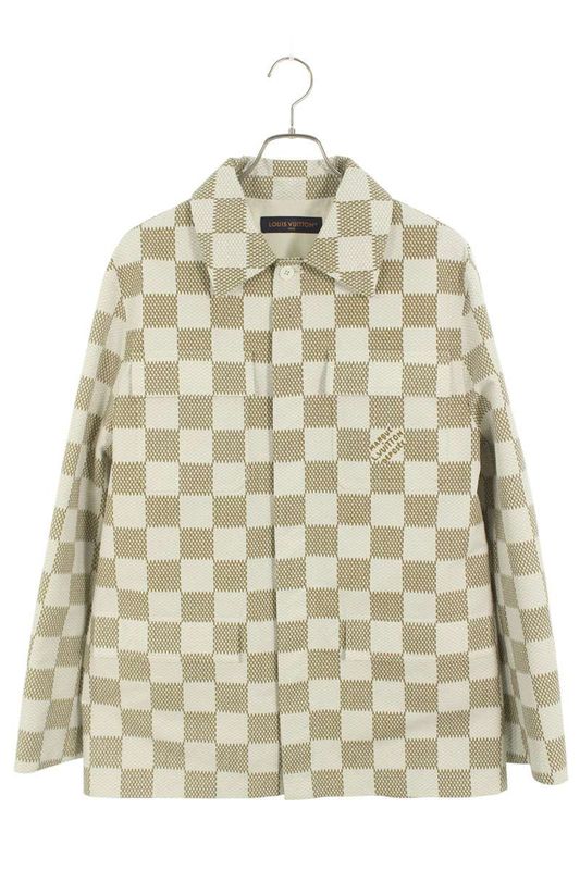 Louis Vuitton 24SS Rm241 HQX Hqs65e Damier Cotton Over Long Sleeve Shirt Men's S