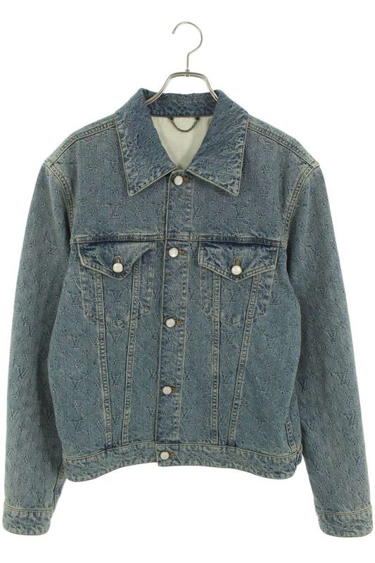 Louis Vuitton 25SS Rm251q UZD Hra79w Monogram Pearl Button Denim Jacket Men 48