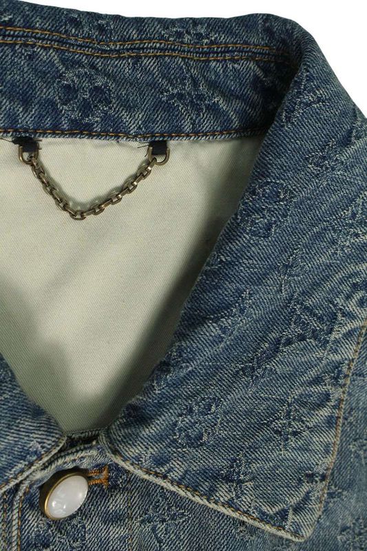 Louis Vuitton 25SS Rm251q UZD Hra79w Monogram Pearl Button Denim Jacket Men 48