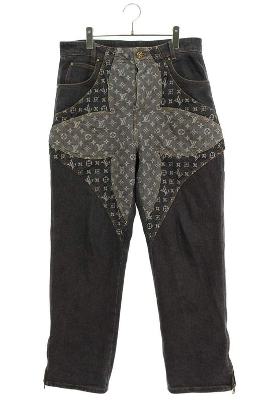 Louis Vuitton 23AW Rm232 Y92 Hpd92w Monogram Flower Denim Pants Men's 32