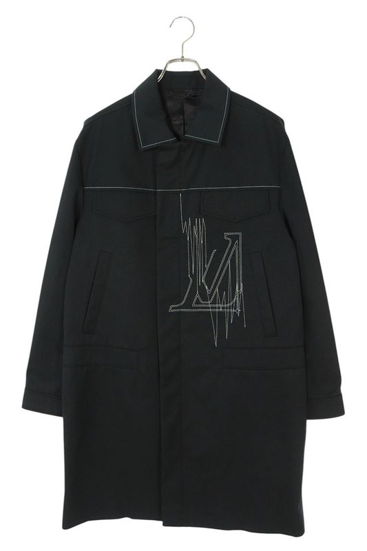 Louis Vuitton 23SS Rm2319 RM6 Hoc02e LV Embroidered Zip Coat Men 44
