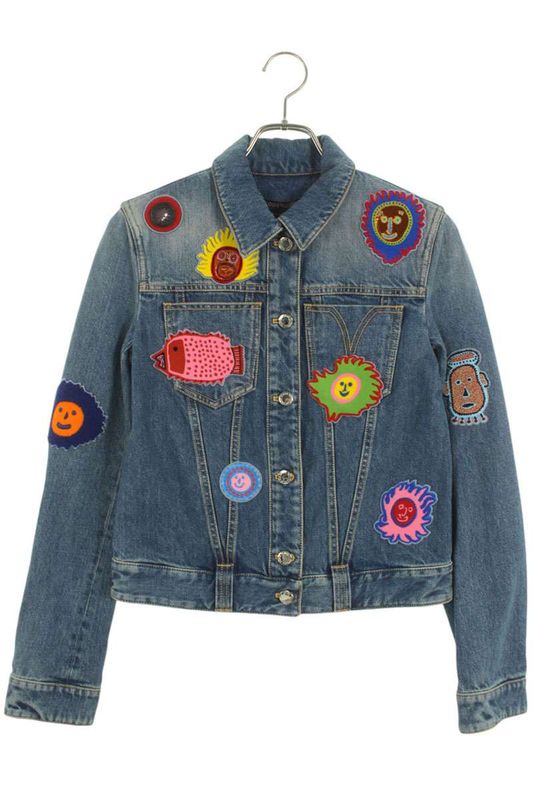Louis Vuitton X Yayoi Kusama Rw232j GM1 Foja53 Multi-wappen Denim Jacket Women