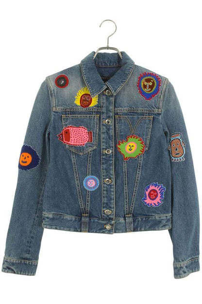 Louis Vuitton X Yayoi Kusama Rw232j GM1 Foja53 Multi-wappen Denim Jacket Women