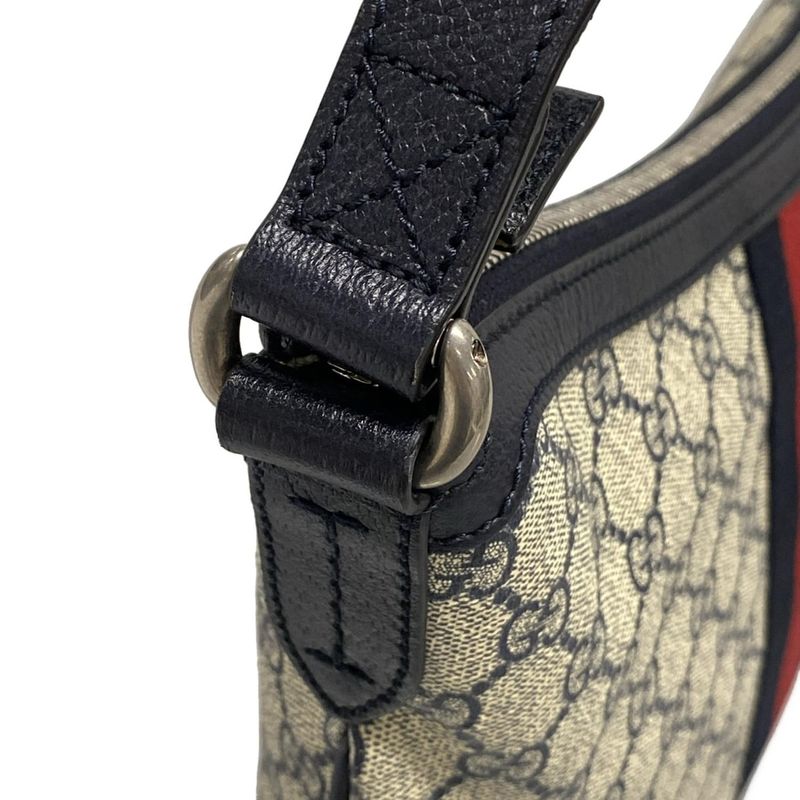 Gucci Shoulder Bag Ophidia GG Small Shoulder Bag 598125 Ivory X Dark Navy X Red
