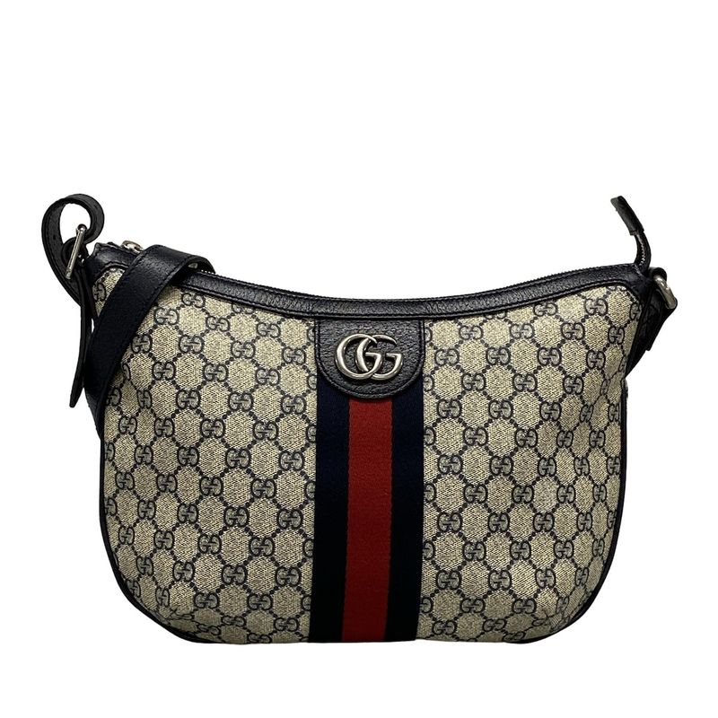 Gucci Shoulder Bag Ophidia GG Small Shoulder Bag 598125 Ivory X Dark Navy X Red