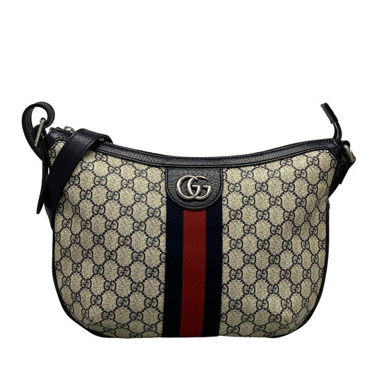 Gucci Shoulder Bag Ophidia GG Small Shoulder Bag 598125 Ivory X Dark Navy X Red