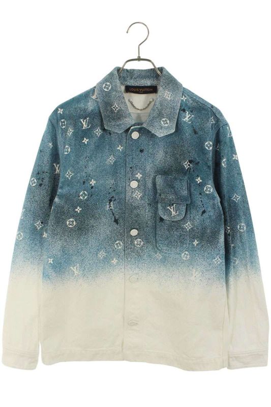 Louis Vuitton 20SS Rm201m QYZ His09w Monogram Gradient Denim Long Sleeve Shirt