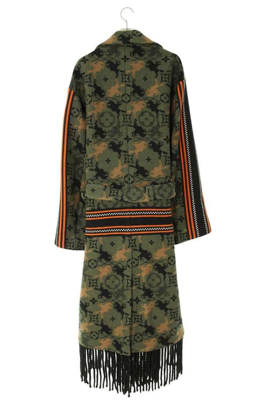 Louis Vuitton 24AW Jacquard Double Face Wool Blanket Coat Belted Jacquard