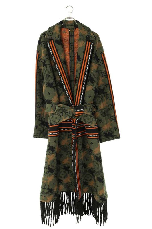 Louis Vuitton 24AW Jacquard Double Face Wool Blanket Coat Belted Jacquard