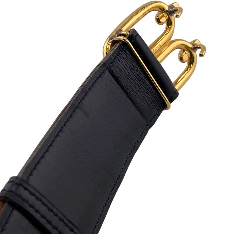 Hermes 1982 Chaine D'ancre Belt Brand Black Men's