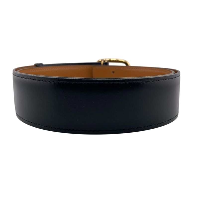 Hermes 1982 Chaine D'ancre Belt Brand Black Men's