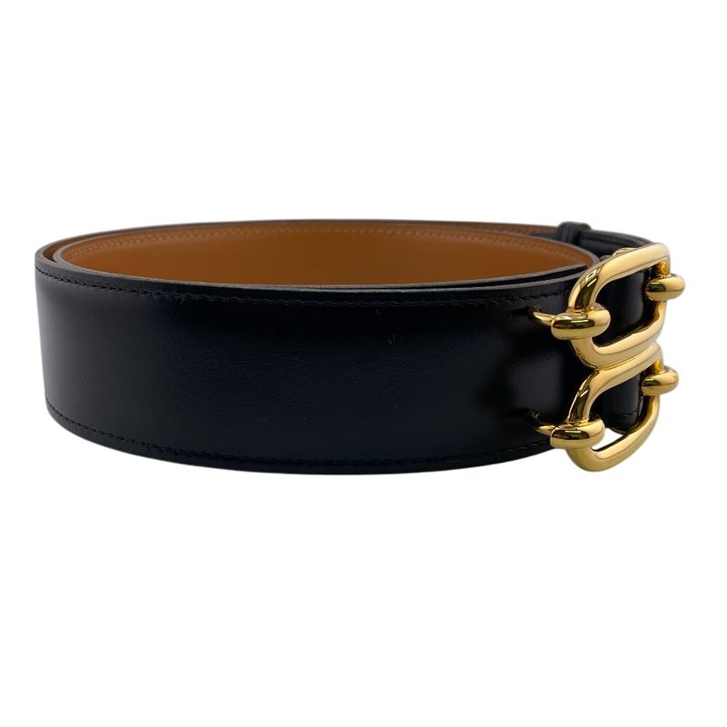 Hermes 1982 Chaine D'ancre Belt Brand Black Men's