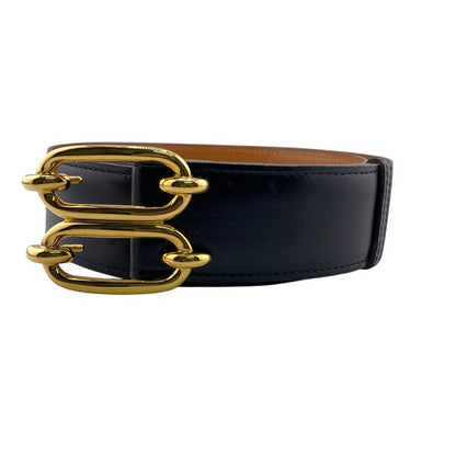 Hermes 1982 Chaine D'ancre Belt Brand Black Men's