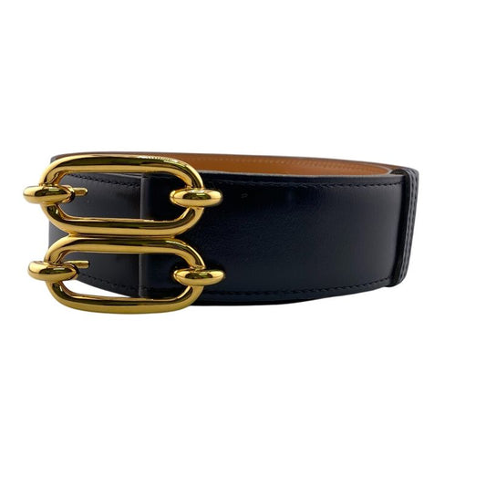 Hermes 1982 Chaine D'ancre Belt Brand Black Men's
