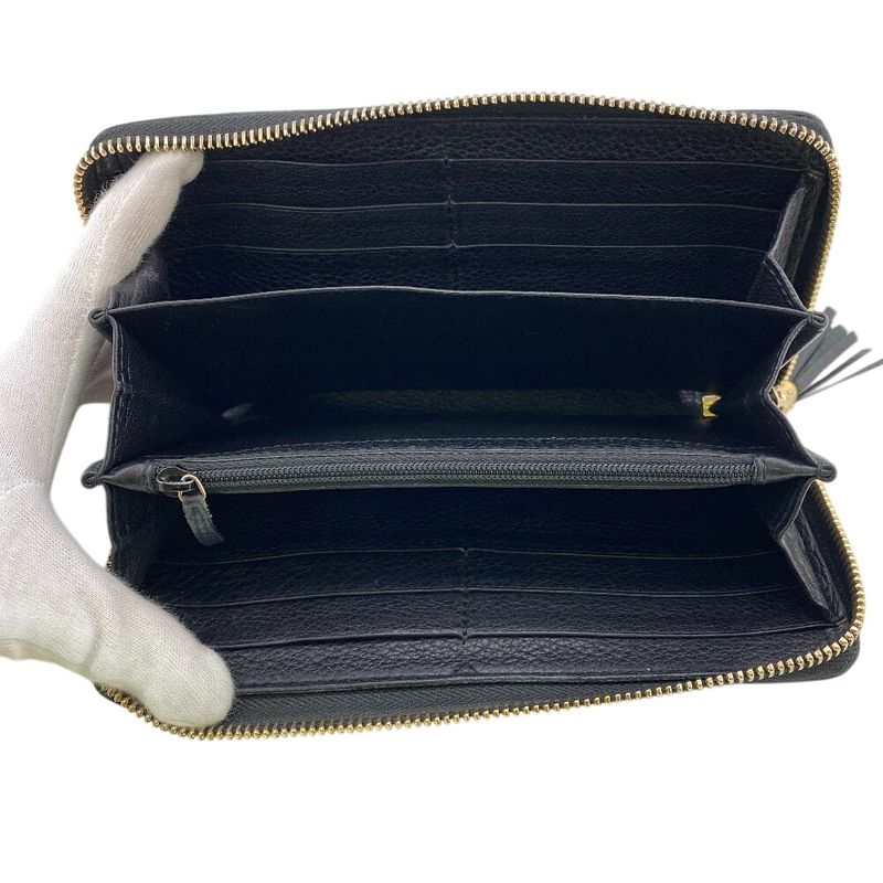 Gucci 282413 Soho Round Zip Wallet Long Wallet Branded Card Holder Coin Purse