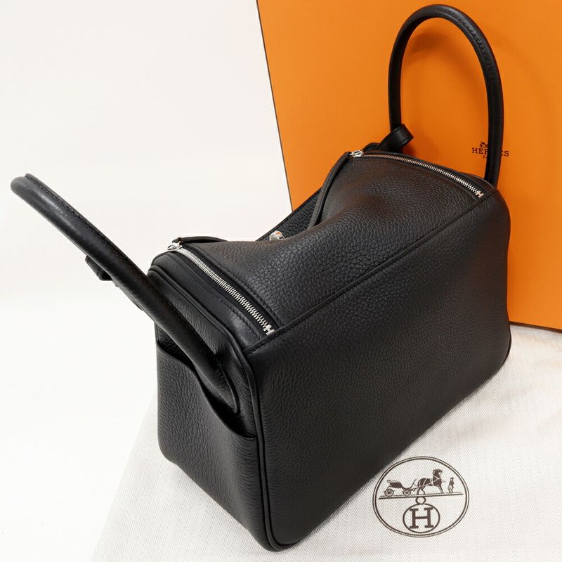 Hermes Shoulder Bag Handbag Lindy 26 Taurillon Cles Mance Black Palladium