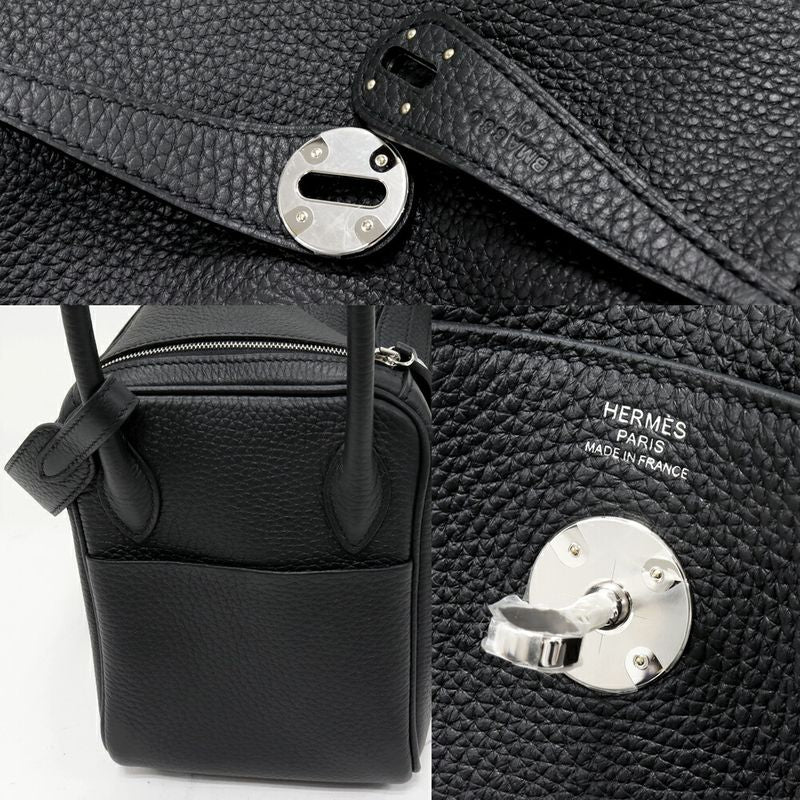 Hermes Shoulder Bag Handbag Lindy 26 Taurillon Cles Mance Black Palladium