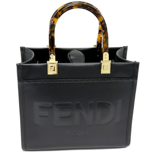 Fendi Handbag Shoulder Bag Sunshine Shopper Small Calf Black 2WAY 8bh394