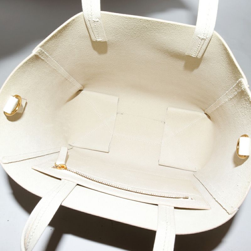 Celine Hand Tote Shoulder Bag Vertical Cabas Small Grained Calfskin Ivory 2WAY