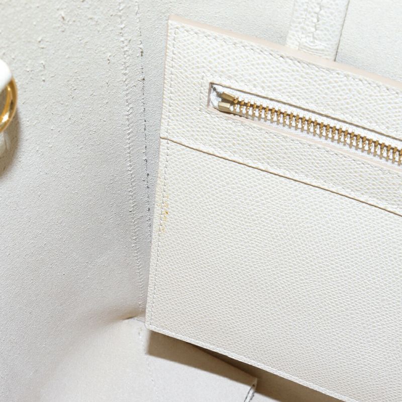 Celine Hand Tote Shoulder Bag Vertical Cabas Small Grained Calfskin Ivory 2WAY