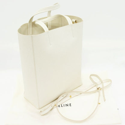 Celine Hand Tote Shoulder Bag Vertical Cabas Small Grained Calfskin Ivory 2WAY