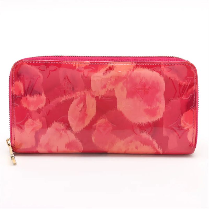 Louis Vuitton Vernis Ikat Flower Zippy Wallet M90019 Leather Long Wallet Round
