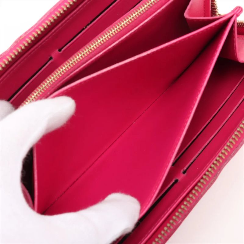 Louis Vuitton Vernis Ikat Flower Zippy Wallet M90019 Leather Long Wallet Round