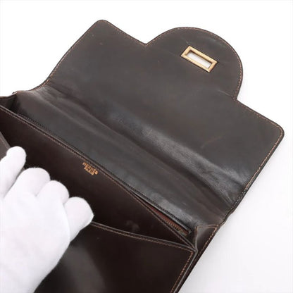 Vintage Hermes Sandrine Box Calf Leather Shoulder Bag Crossbody Genuine Leather