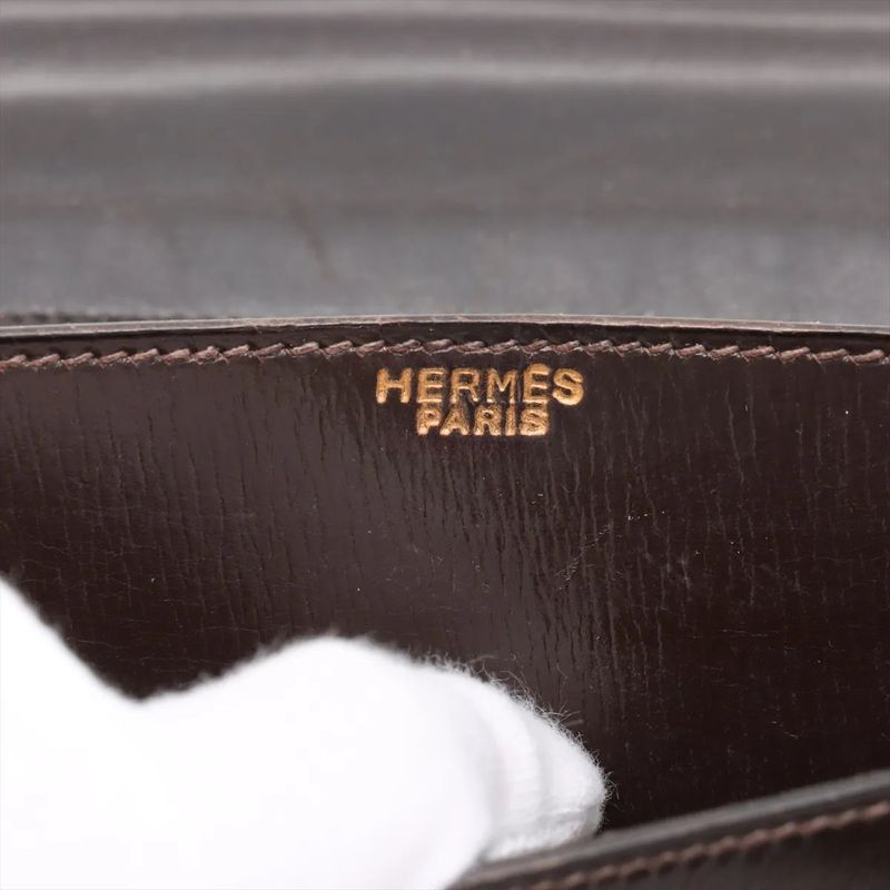 Vintage Hermes Sandrine Box Calf Leather Shoulder Bag Crossbody Genuine Leather