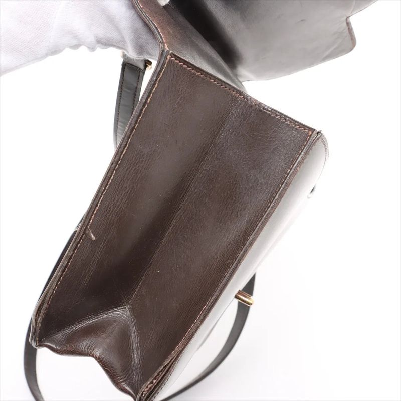 Vintage Hermes Sandrine Box Calf Leather Shoulder Bag Crossbody Genuine Leather