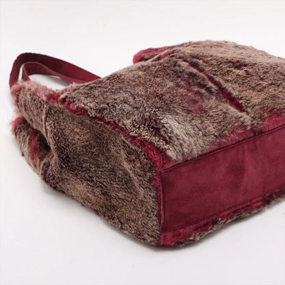 Chanel With Serial Seal 6062176 Coco Mark Rabbit Fur Tote Bag Shoulder Ladies