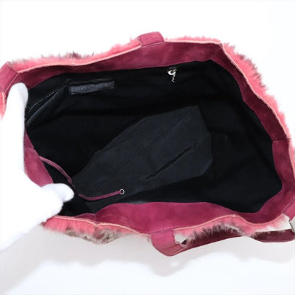 Chanel With Serial Seal 6062176 Coco Mark Rabbit Fur Tote Bag Shoulder Ladies