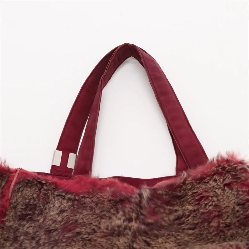 Chanel With Serial Seal 6062176 Coco Mark Rabbit Fur Tote Bag Shoulder Ladies