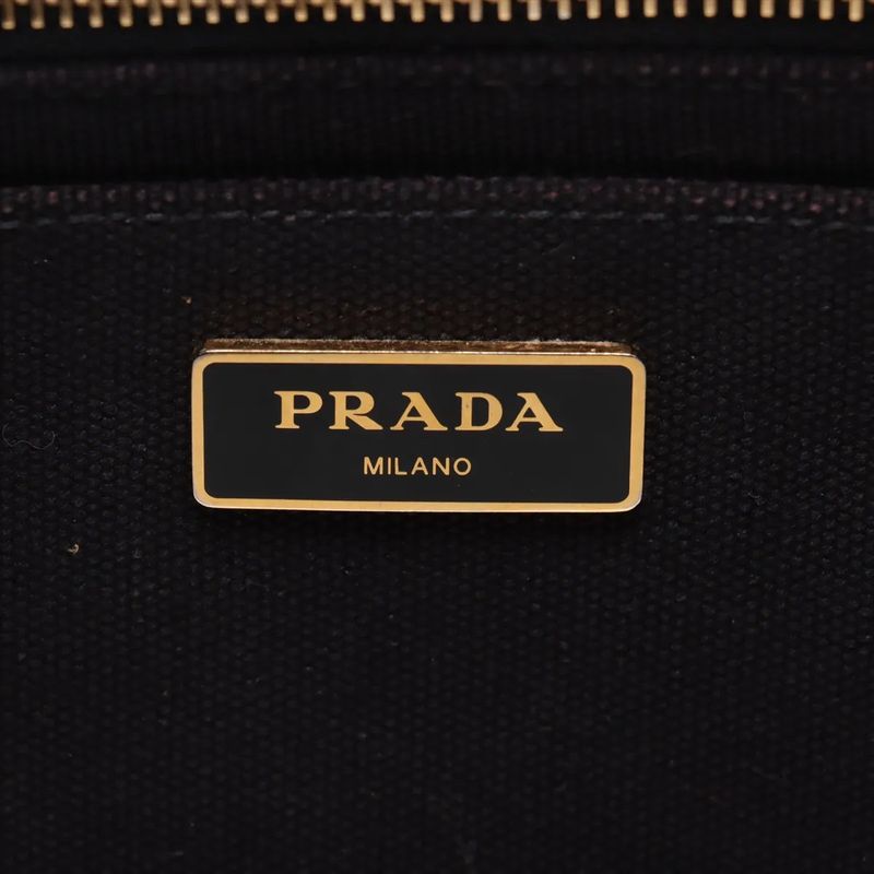 Prada Canapa Tote Bag Shoulder Hand Black Women's Brand MMM Cx51-7