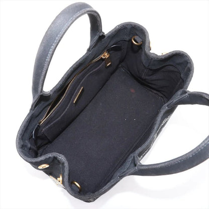 Prada Canapa Tote Bag Shoulder Hand Black Women's Brand MMM Cx51-7