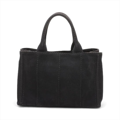 Prada Canapa Tote Bag Shoulder Hand Black Women's Brand MMM Cx51-7