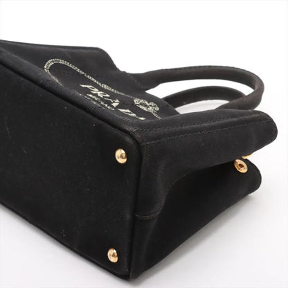 Prada Canapa Tote Bag Shoulder Hand Black Women's Brand MMM Cx51-7