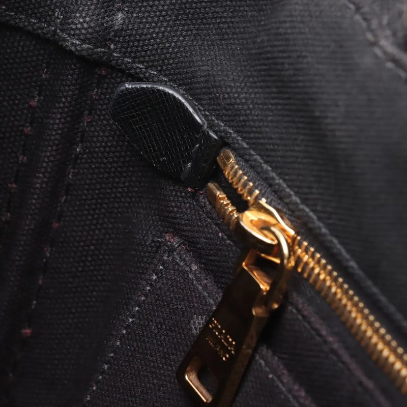 Prada Canapa Tote Bag Shoulder Hand Black Women's Brand MMM Cx51-7