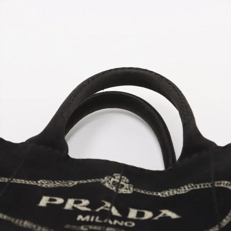 Prada Canapa Tote Bag Shoulder Hand Black Women's Brand MMM Cx51-7