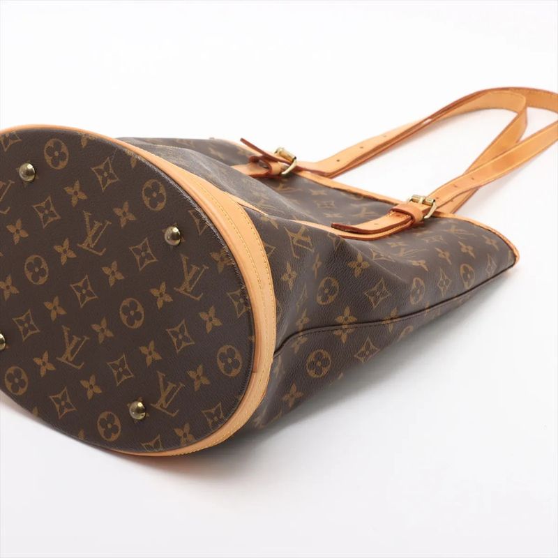 Louis Vuitton Monogram Bucket GM M42236 Leather Tote Bag Shoulder Hand A4