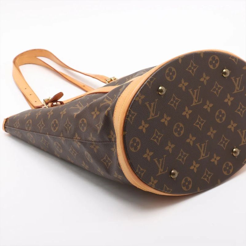 Louis Vuitton Monogram Bucket GM M42236 Leather Tote Bag Shoulder Hand A4