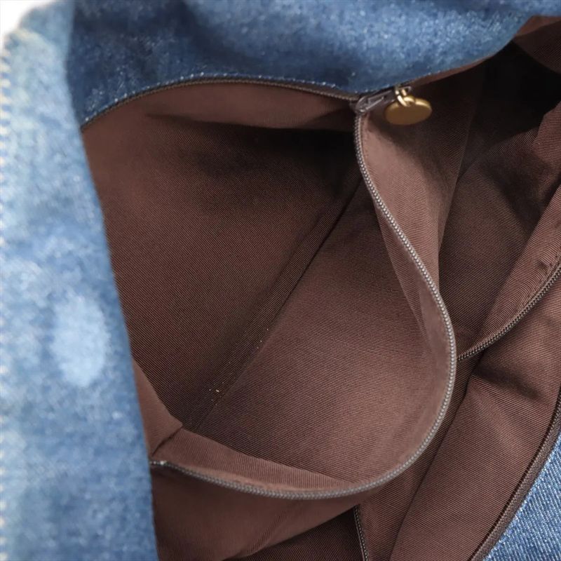 Chanel Authenticity / With Serial Seal Denim Coco Mark Leather Tote Bag