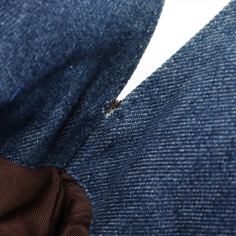 Chanel Authenticity / With Serial Seal Denim Coco Mark Leather Tote Bag