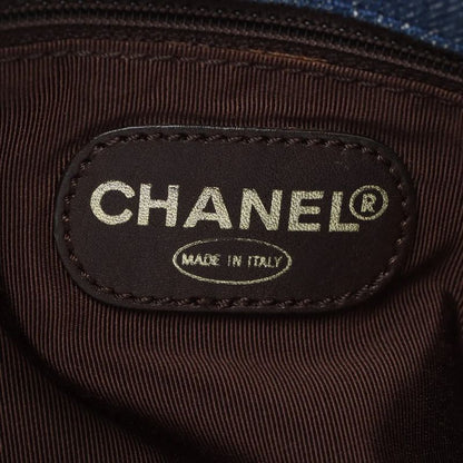 Chanel Authenticity / With Serial Seal Denim Coco Mark Leather Tote Bag